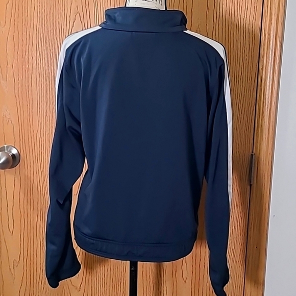 Puma navy striped logo track jacket full zip sweatshirt athleisure - Picture 3 of 3